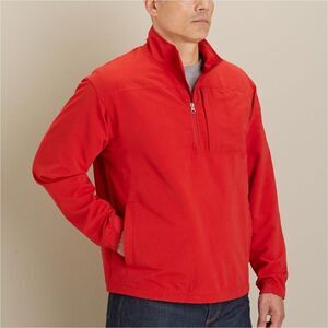 DULUTH Men's Red Bogey Windshirt 2.0 Outdoor Windbreaker Pullover Large Tall